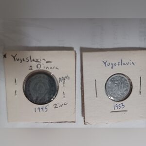 Yugoslavia 2 Dinar and 50 Para Coins